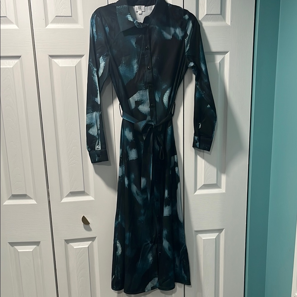Elegant Black and Blue Women's Dress